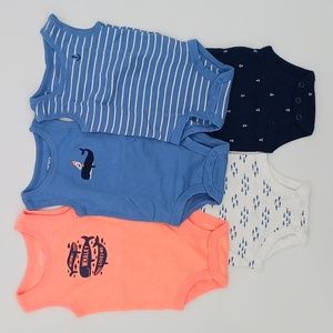 5 Pack of Whale Carter's Sleeveless Bodysuits (3 Month)
